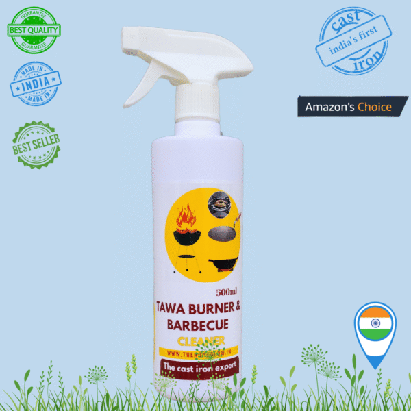 tawa barbecue burner -the cast iron expert india's first instant cleaner 500 ml